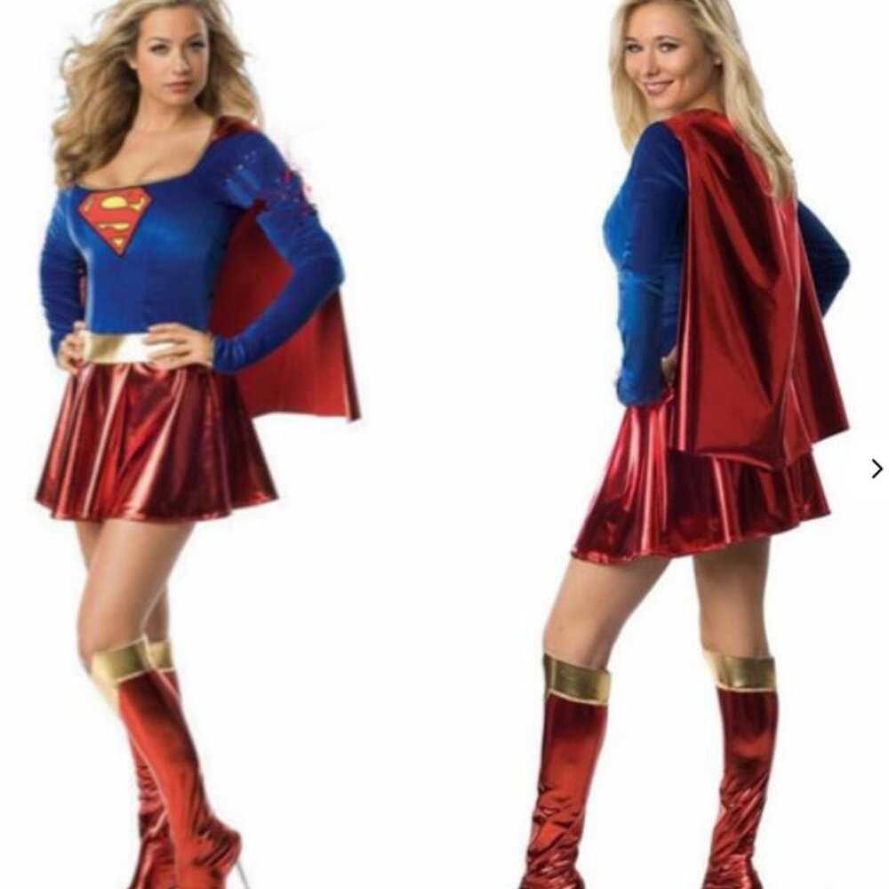 Adult Girls Superman Superwoman Halloween Costumes Super Woman - Size XS